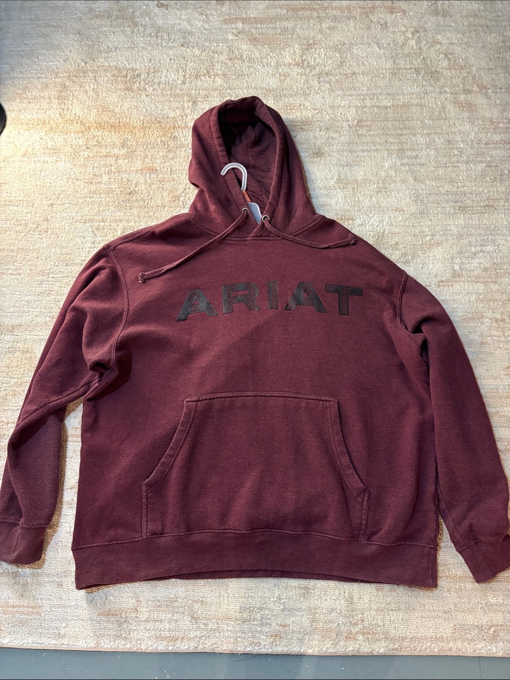 Ariat Men's Burgundy Crewneck Hoodie with Logo